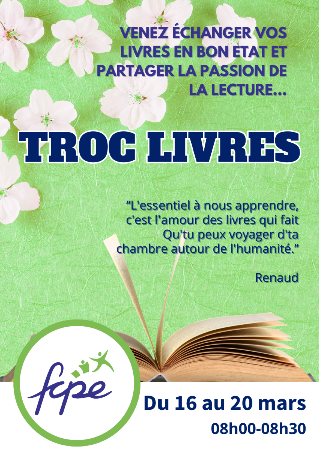 Troc Livres : rendez-vous du 23 au 25 mars !